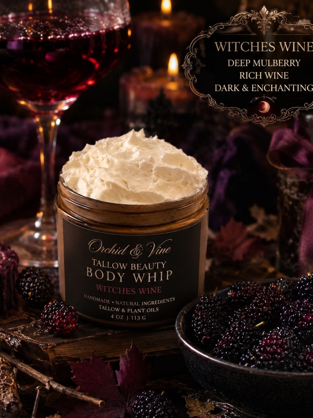 Orchid & Vine Witches Wine Tallow Body Whip Beauty Body Butter